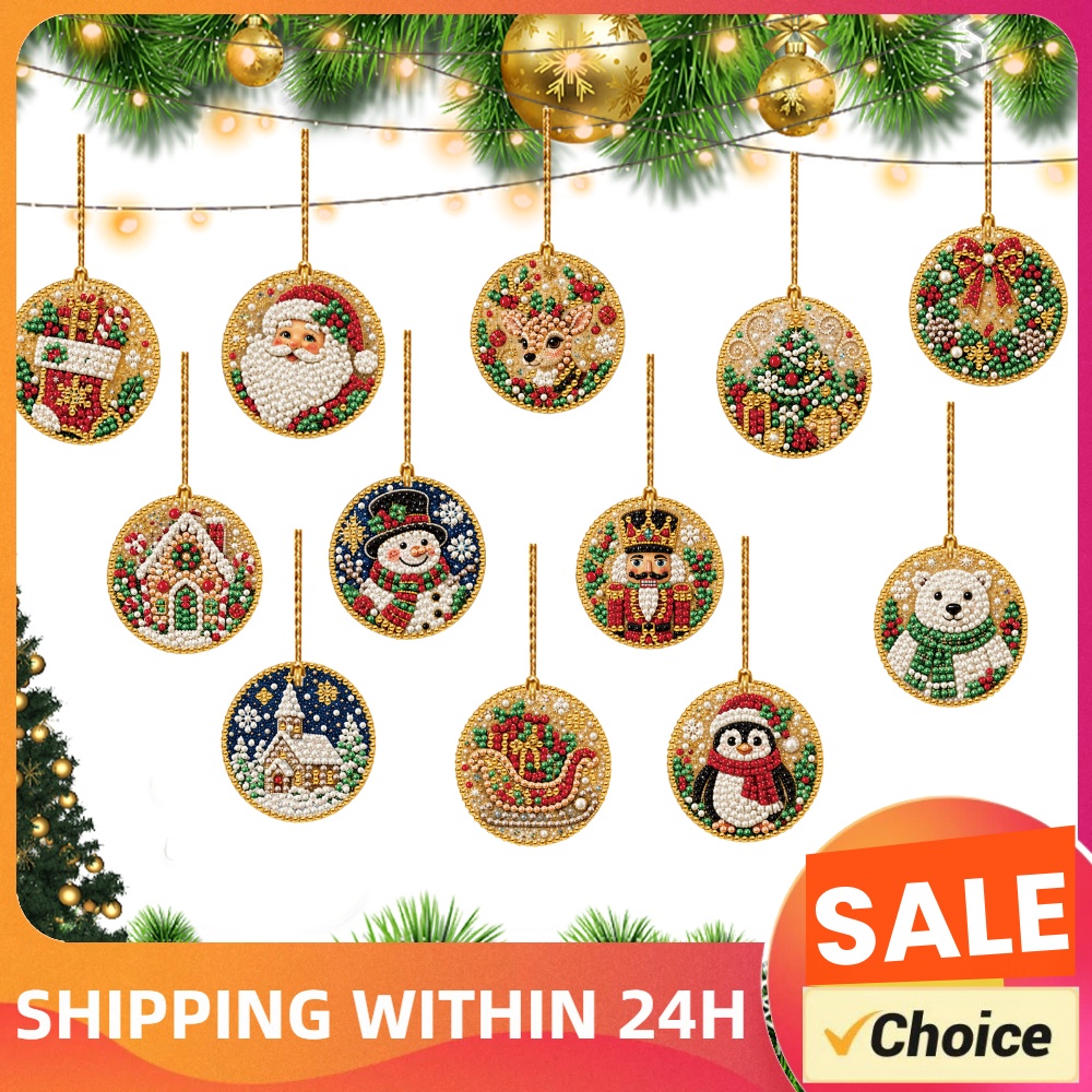 Art Craft Adult - Acrylic Diamond Art Christmas Ornaments Kit