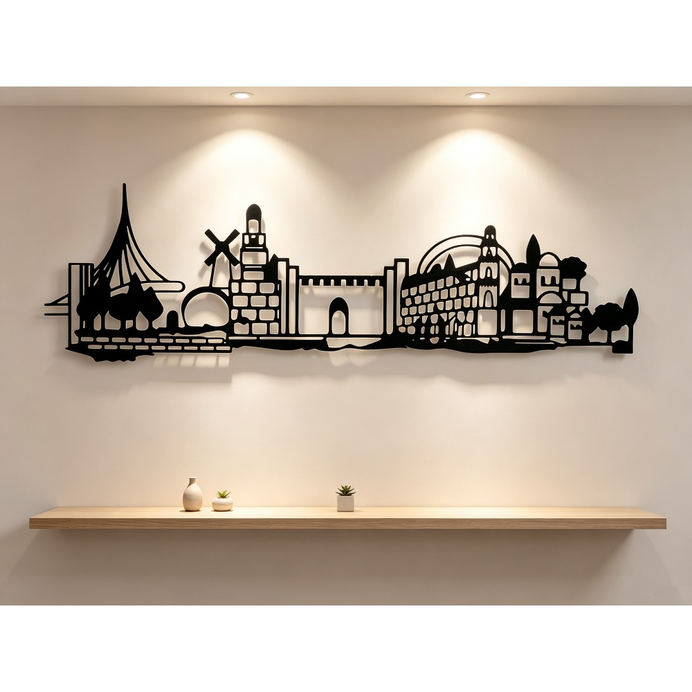 Art & Craft Photos - CIFBUY Metal Wall Art Jerusalem Skyline