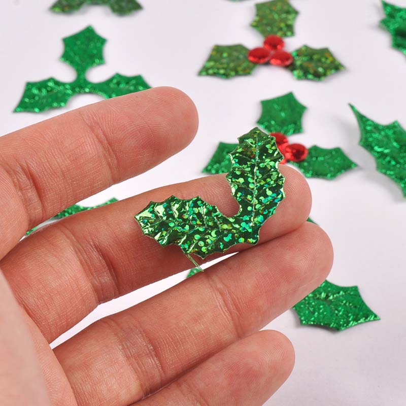 100Pcs 25-60mm Christmas Tree  - огляд і ціна Art Craft With Leaves