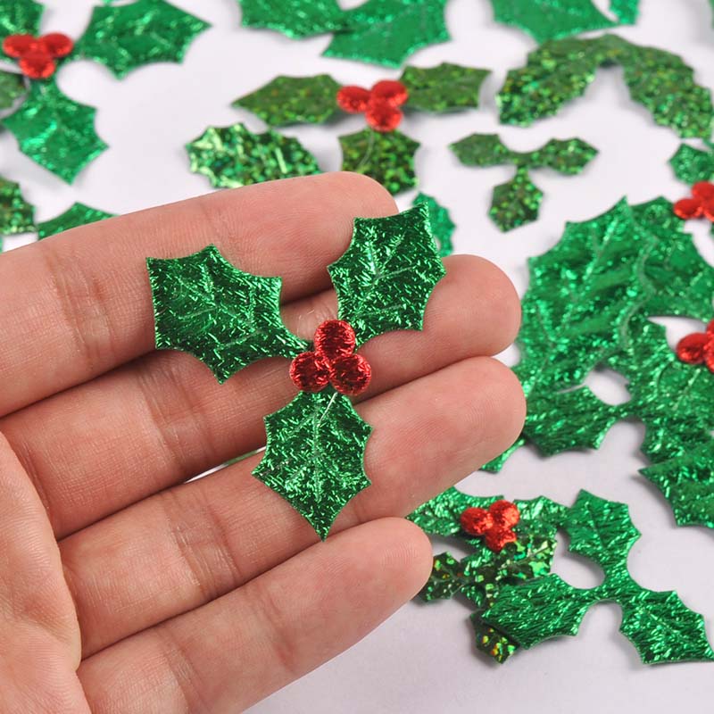 100Pcs 25-60mm Christmas Tree  - огляд і ціна Art Craft With Leaves