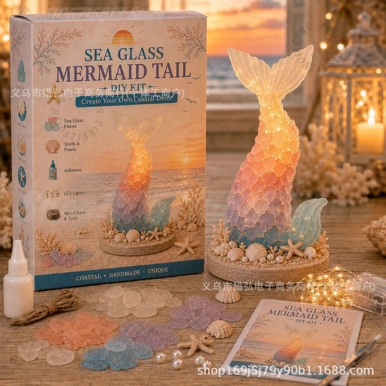DIY Sea Glass Mermaid Tail Lig - огляд і ціна Art Craft Adult