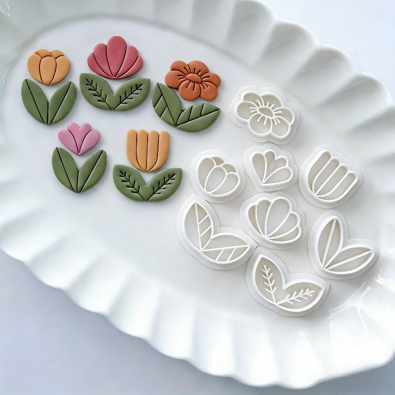 8Pcs Floral Leaf Polymer Clay  - огляд і ціна Art Craft With Leaves