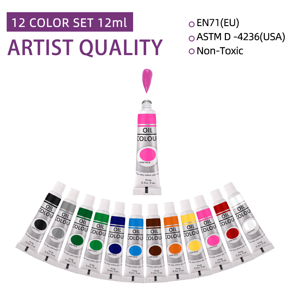 12 Color Oil Paints Set 9ml Tu - огляд і ціна Art Craft Youtube