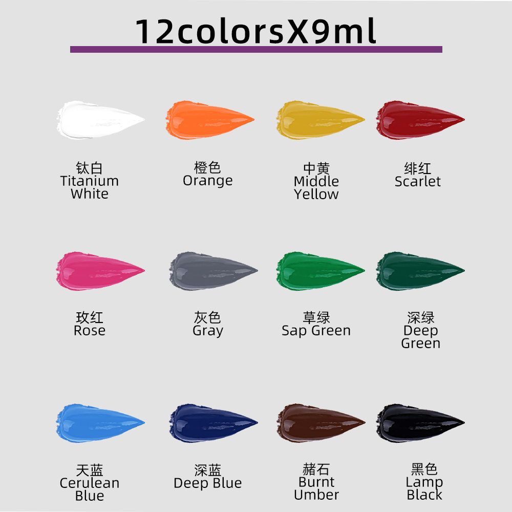12 Color Oil Paints Set 9ml Tu - огляд і ціна Art Craft Youtube