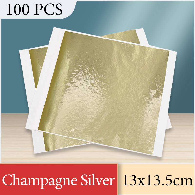 13x13.5cm Champagne Silver Foi - огляд і ціна Art Craft With Leaves