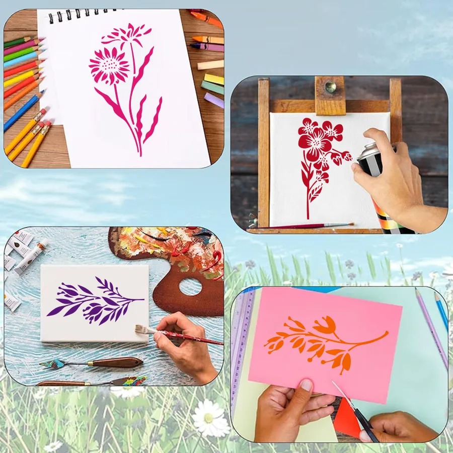 18 Pcs Flower Leaf Stencils Re - огляд і ціна Art Craft With Leaves